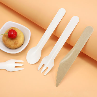 disposable degradable paper knife tableware set western dessert fork easy to carry paper spoon