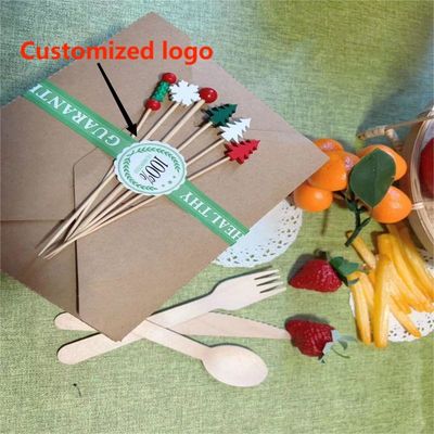 Customized Disposable Economic Friendly Kraft Paper Food Container Takeout Box With Bamboo Pick Set